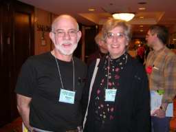 Mike Alpern with Susan Hoffman. Mike Shenk to the right.