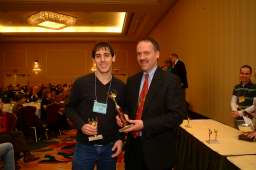 Howard Barkin receiving trophies from Will Shortz Howard Barkin receiving trophies from Will Shortz