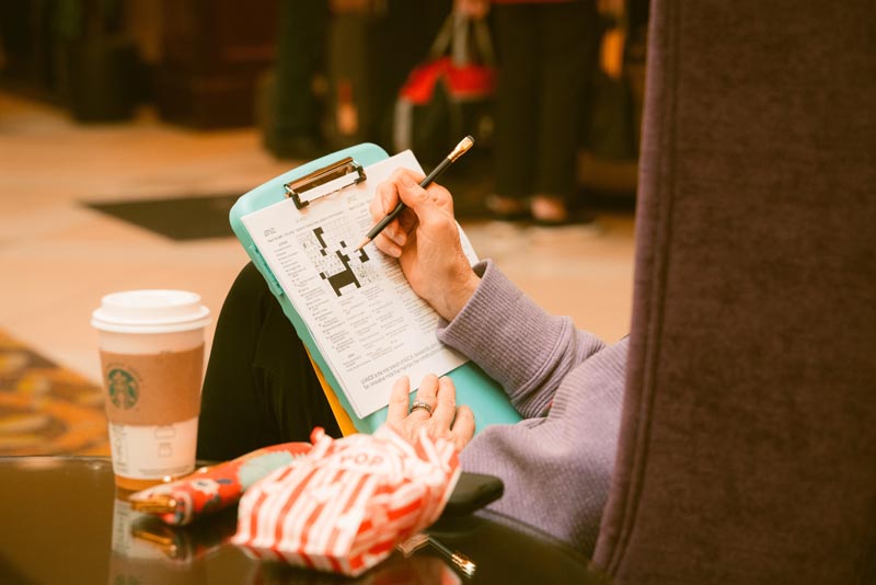 What could be better than a comfy chair, Starbucks and a puzzle